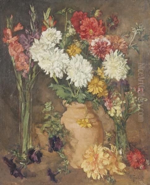 Blumenstilleben Oil Painting by Otto Graeber