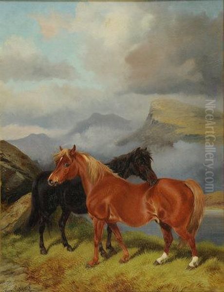 Two Ponies Oil Painting by Colin Graeme Roe