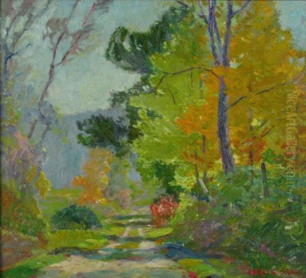 An Autumn Landscape Ni Brown County, 
In Oil Painting by Carl C. Graf