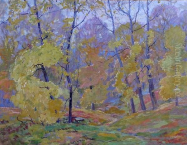 Autumn Woodlands Oil Painting by Carl C. Graf