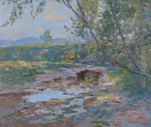 Summer Landscape With Creek Oil Painting by Carl C. Graf