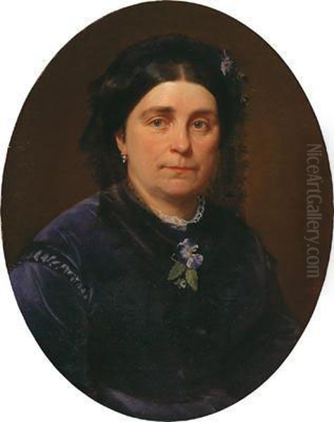 Portrait Of Therese Mayrs Oil Painting by Johann Graf