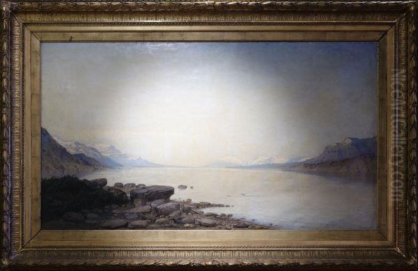 Fjord Oil Painting by Olof Jonas Grafstrom