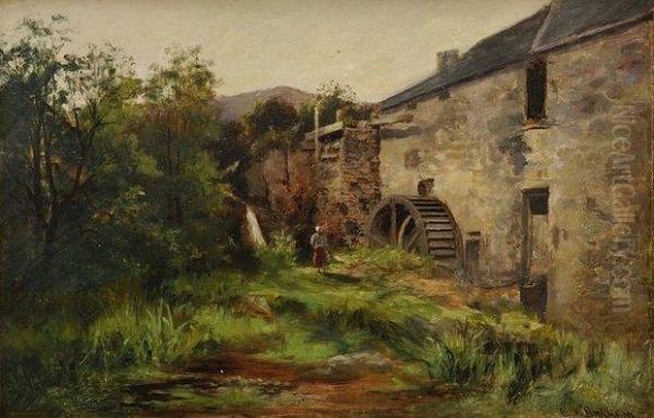 La Ferme, Moulin A Eau Oil Painting by George Graham