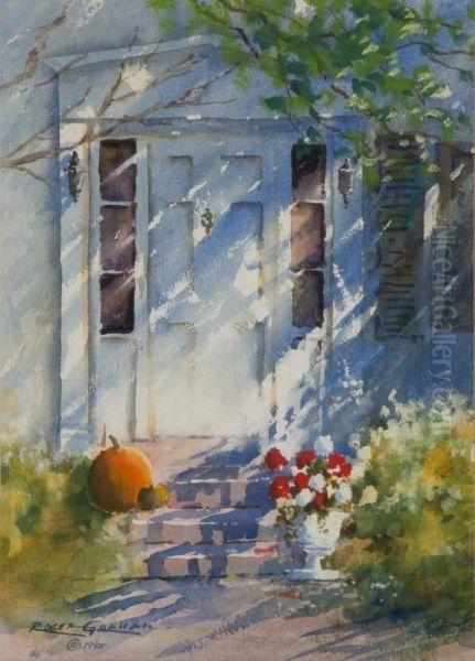 Pumpkin In Doorway Oil Painting by Robert Alexander Graham