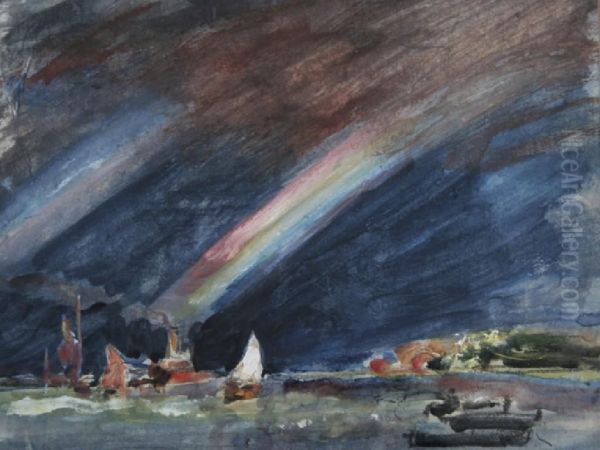 Double Rainbow Off Portsmouth Oil Painting by Robert Alexander Graham