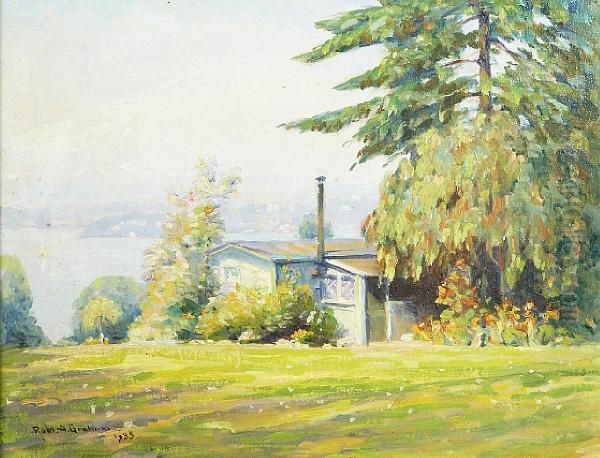 Summer Cabin On The Water Oil Painting by Robert Alexander Graham