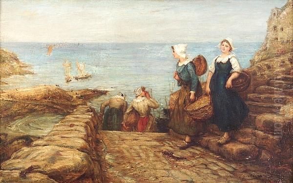 Fisherfolk Oil Painting by Thomas Alexander Graham