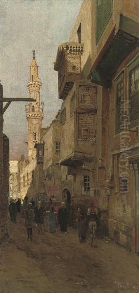 A Street In Cairo Oil Painting by William Graham