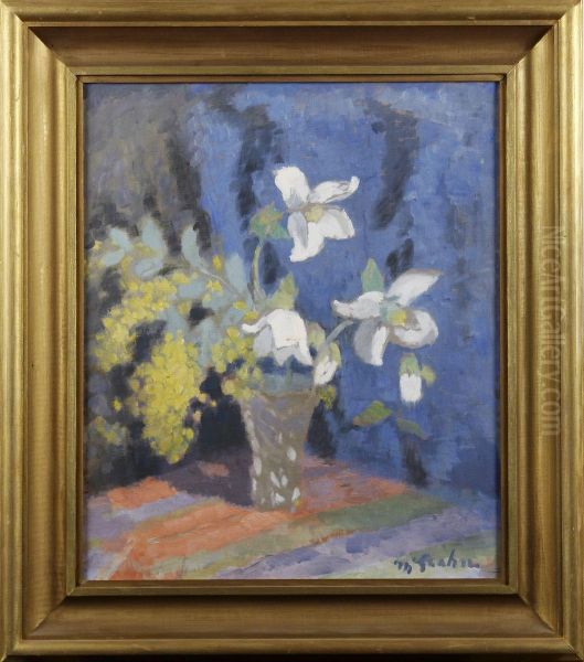 Blomsterstilleben Oil Painting by Hjalmar Grahn