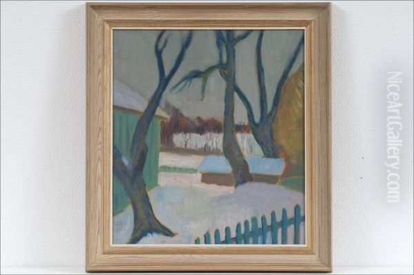 Talvi - Vinter Oil Painting by Hjalmar Grahn