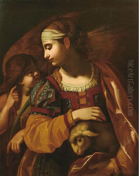 Santa Agnese Oil Painting by Antiveduto Grammatica