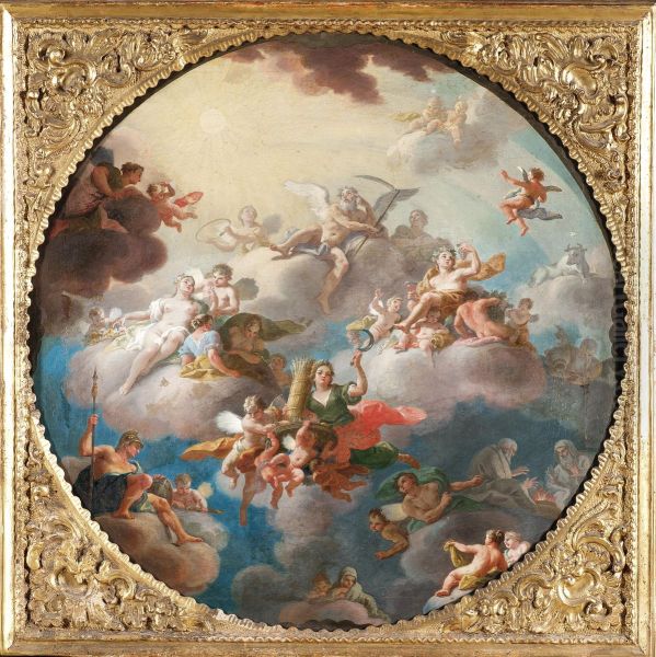 Allegory Of The Four Seasons Oil Painting by Daniel Gran