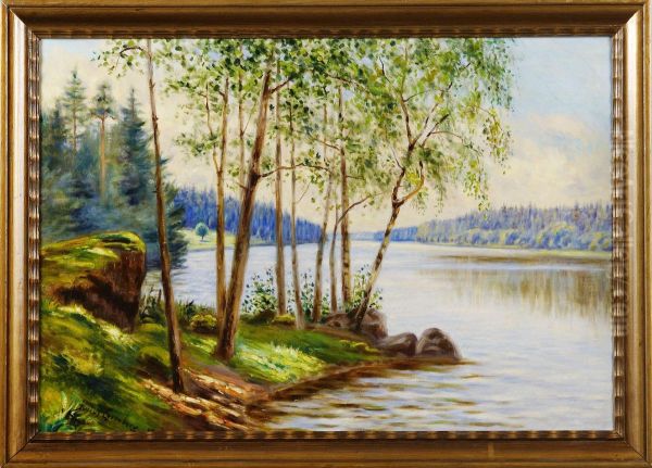 Fran Smalsundet I Nashultasjon Oil Painting by Julius Granberg