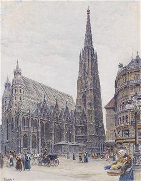 Der Stephansdom In Wien Oil Painting by Ernst Graner