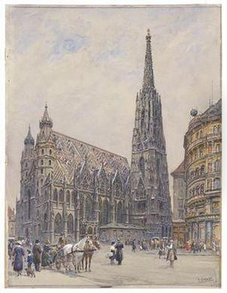 Die Stephanskirche In Wien Oil Painting by Ernst Graner