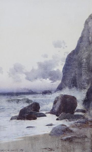 The Beach At High Tide Oil Painting by Carleton Grant