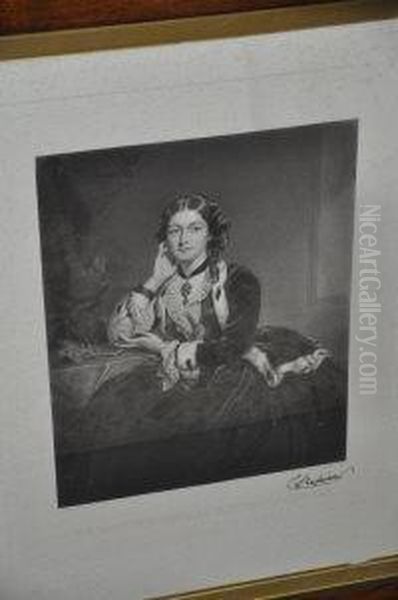 Rt Hon Caroline Countess Of Seafield Oil Painting by Francis Augustus Grant