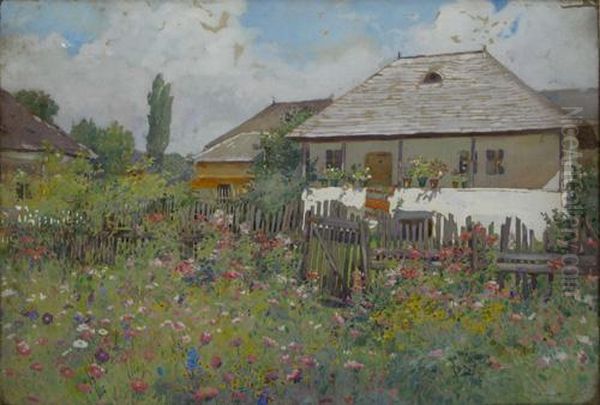 Gradina Cu Flori Oil Painting by Nicolae Grant