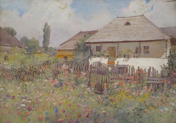 Gradina Din Fata Casei Oil Painting by Nicolae Grant