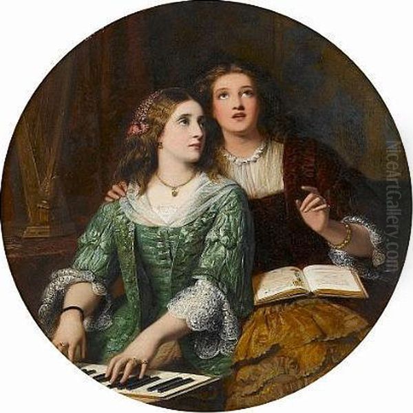 Sister Arts Oil Painting by William James Grant