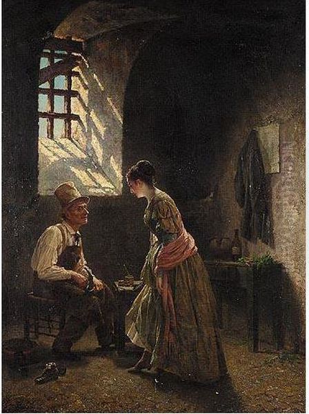 The Cobbler Oil Painting by Serafino Grassi