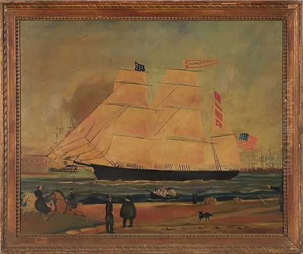 Zephyr In Messina Harbor Oil Painting by William Grave