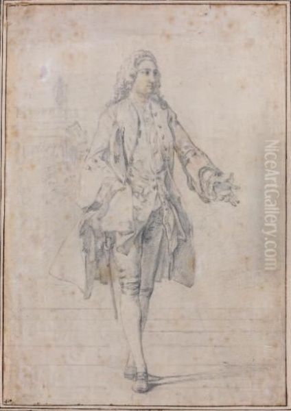 Gentilhomme En Pied Oil Painting by Hubert-Francois Gravelot