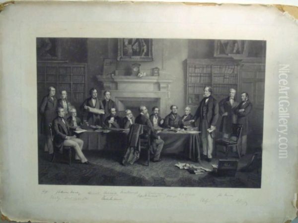 Marlborough, Disraeli, Walpole, Darby Etc. Oil Painting by Henry Richard, Hon. Graves