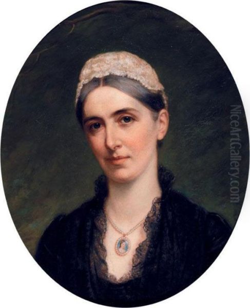 Portrait Of Anna Maria Elizabeth Southwell, Lady Brabourne (died1889) Oil Painting by Henry Richard, Hon. Graves