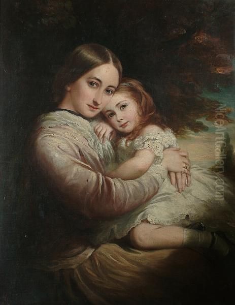 Mrs. Luin & Child Oil Painting by Henry Richard, Hon. Graves