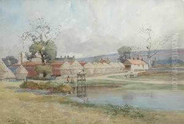 Monktonhall Farm By Musselburgh Oil Painting by George Gray