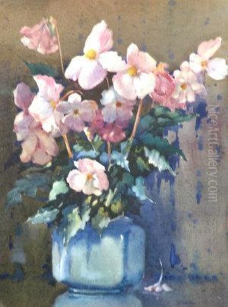 Begonias Oil Painting by James Gray