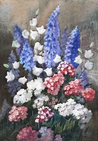 Still Life Of Mixed Flowers Oil Painting by James Gray