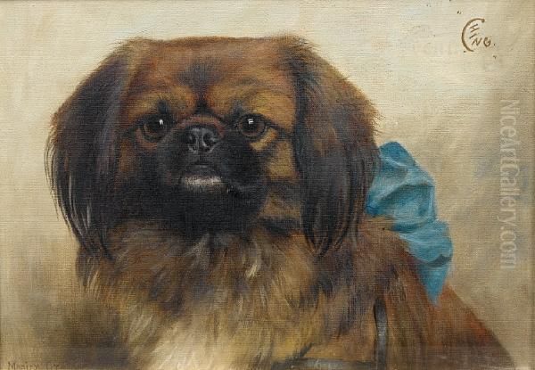 Ching - A Pekingese Oil Painting by Monica Gray