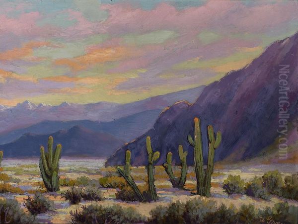 Desert Scene Oil Painting by Una Gray