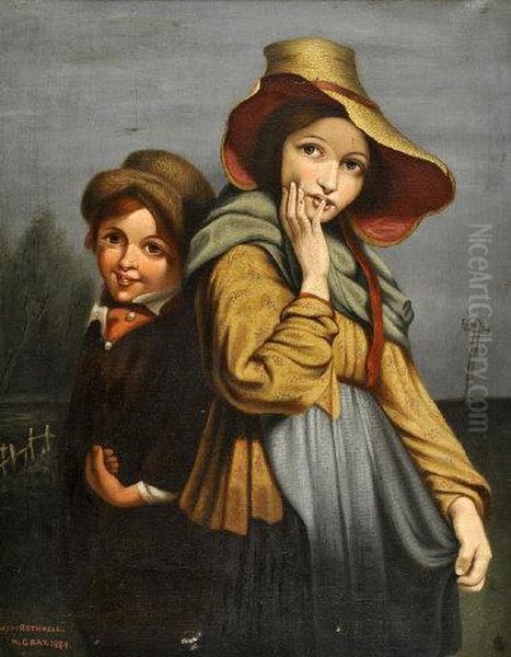 Victorian Children Oil Painting by William Hal Gray