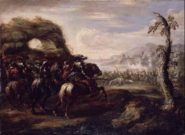 Battaglia Oil Painting by Graziani Francesco E Pietro