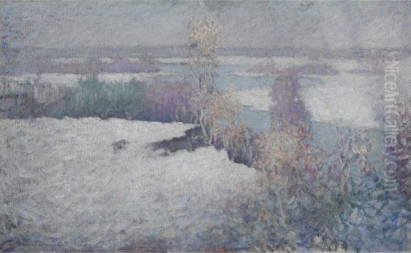 Winter Landscape, Lieutenant River, Old Lyme Oil Painting by Edmund William Greacen