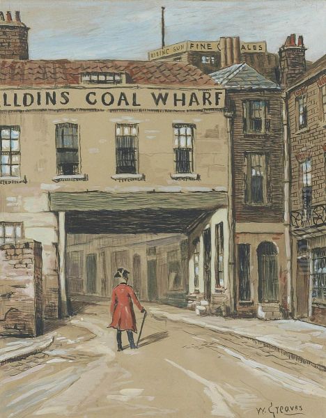 A Chelsea Pensioner Walking Down Old Church Street Oil Painting by Walter Greaves