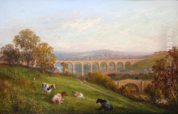 Bishops Auckland Oil Painting by William Greaves