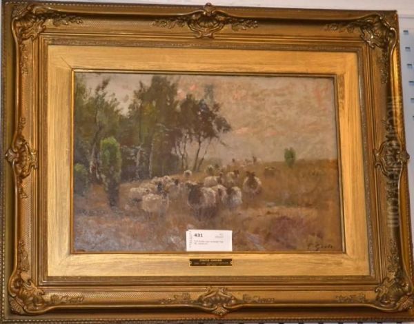 Landskap Med Far Oil Painting by Greben