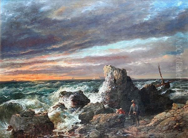 Off The Island Of Portland Oil Painting by Alfred H. Green