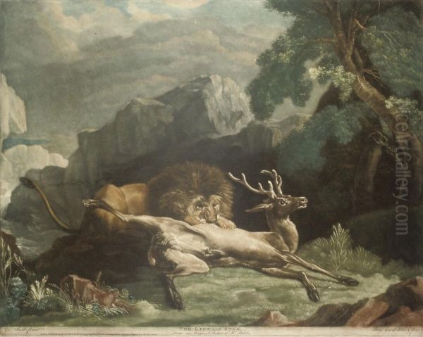 The Lion And The Stag Oil Painting by Benjamin Green