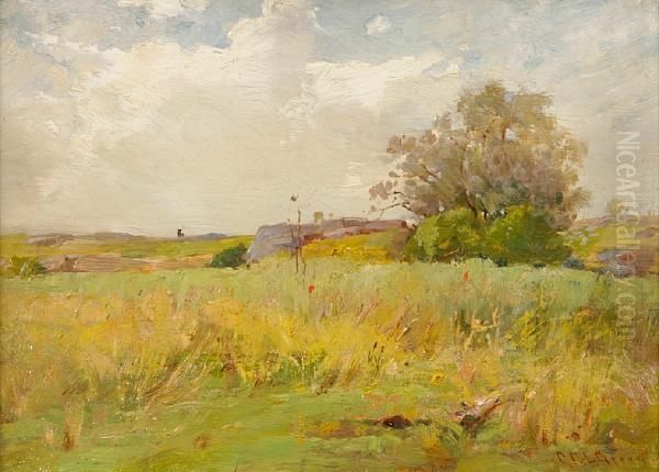 Impressionistic Landscape Oil Painting by Charles Edwin Lewis Green