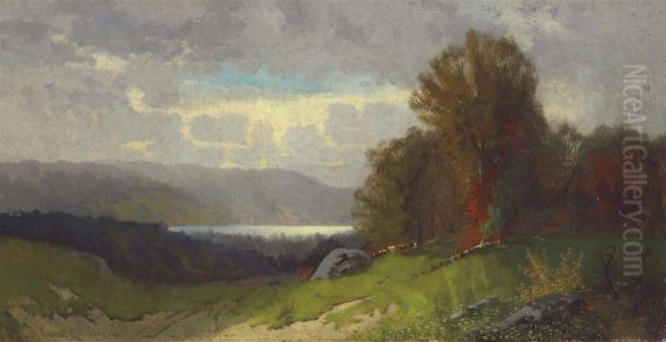 Hudson River Landscape Oil Painting by Frank Russell Green