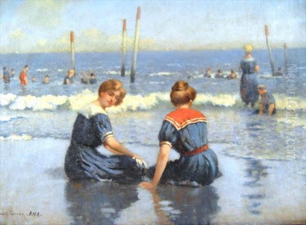 At The Shore Oil Painting by Frank Russell Green