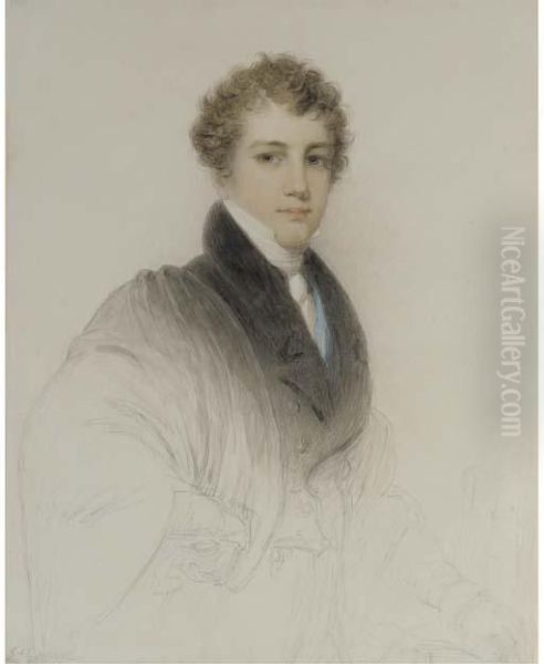 Portrait Of A Young Gentleman, Bust-length, Wearing A Gown Oil Painting by James Green