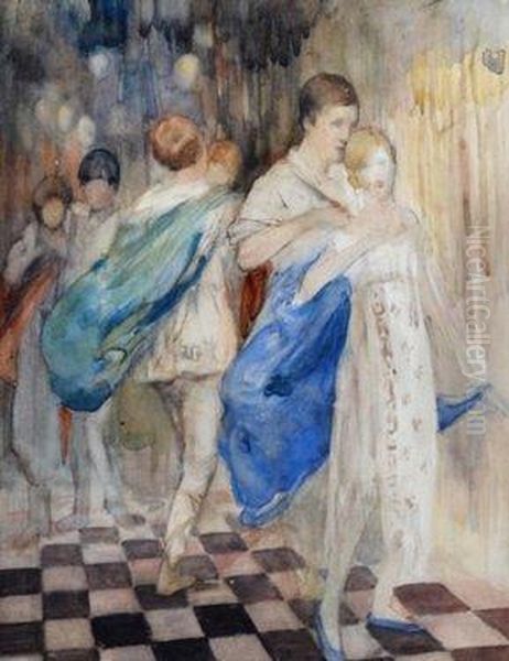 Dancing At A Theatrical 1920's Ball Oil Painting by Madeline Green