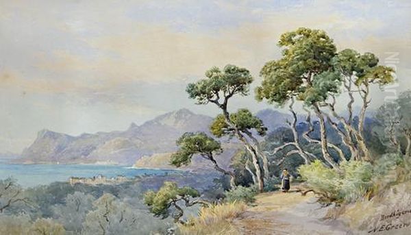 Bordighera, Italy Oil Painting by Nathaniel Everett Green